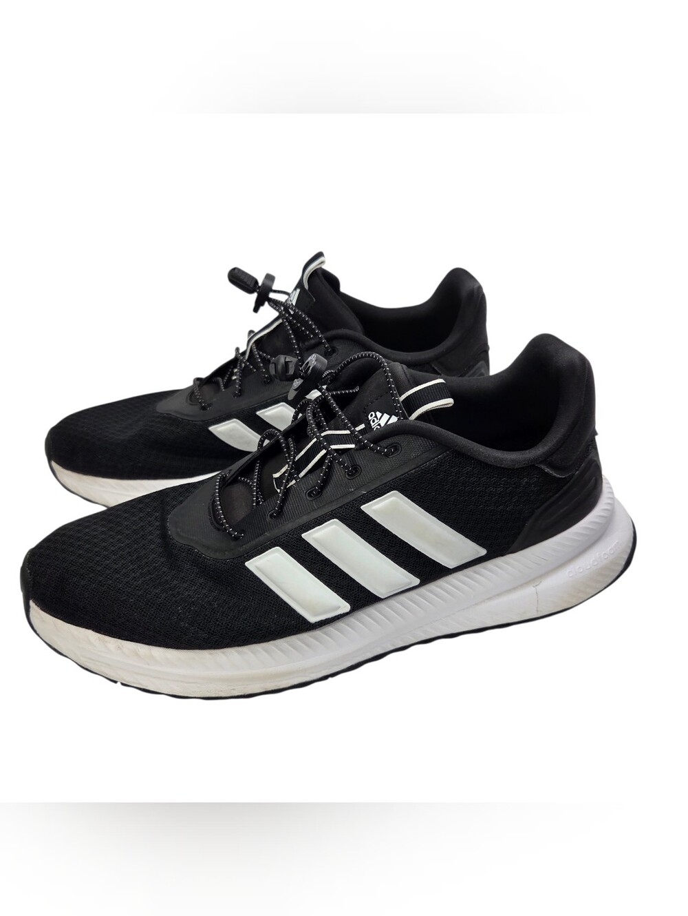 adidas Men's Black and White Running Sneakers. Size 11